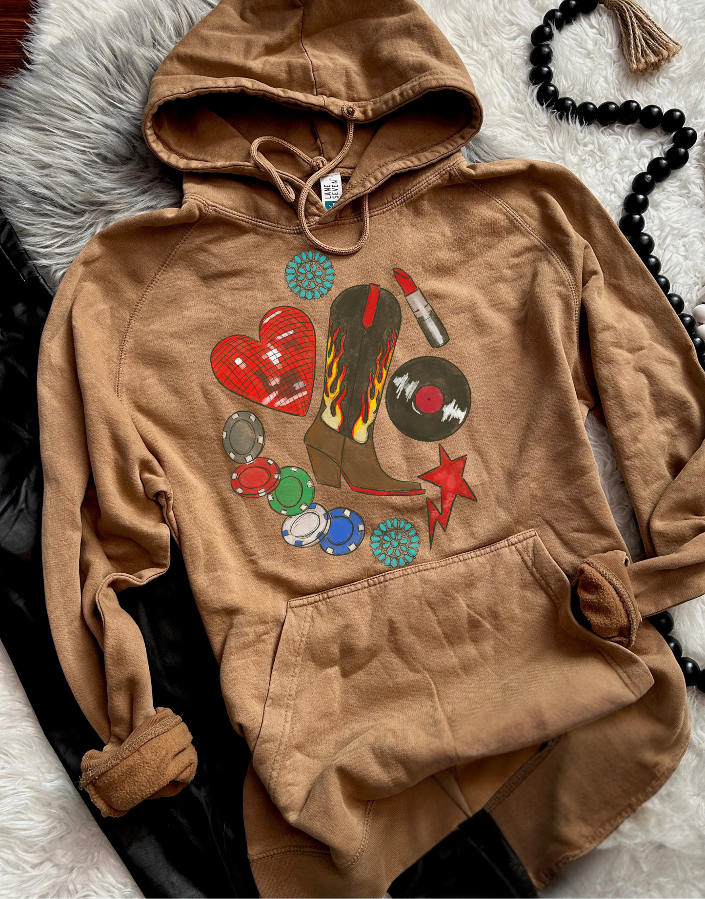 Lipstick and Poker chips hoodie