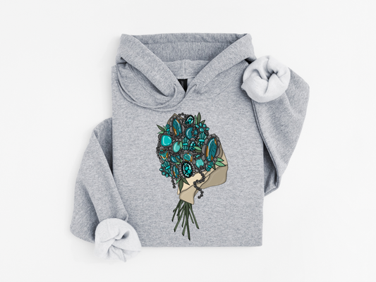 Turquoise Bouquet Hoodie