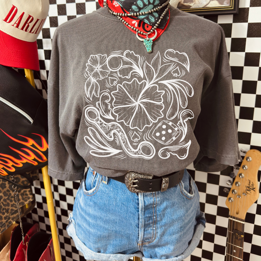 Tooled Western collage tee