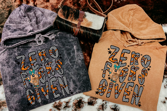 Zero F's Given 2 Mineral Wash Hoodie