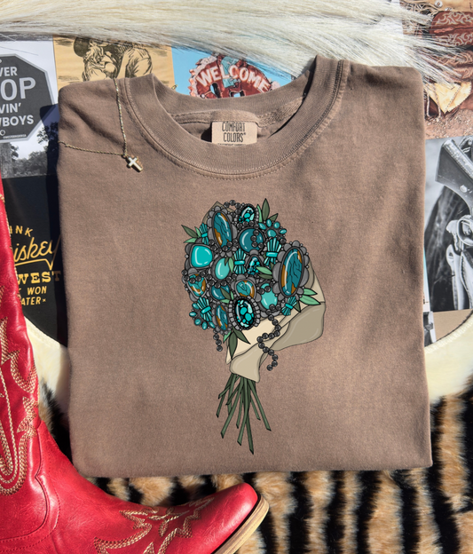Turquoise Bouquet Graphic Tee