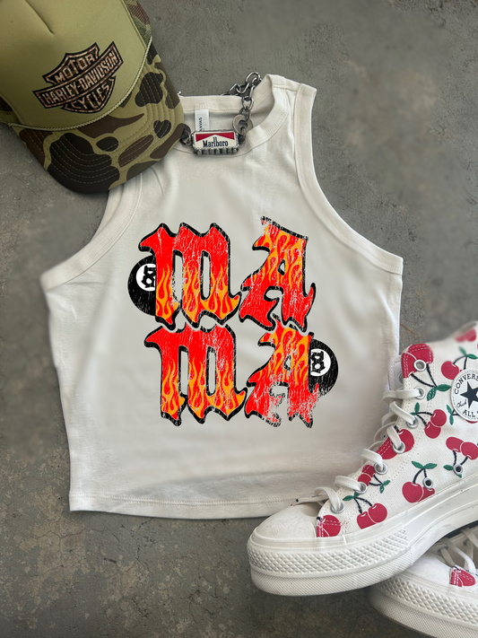 FLAMIN MAMA Ribbed Racer Tank