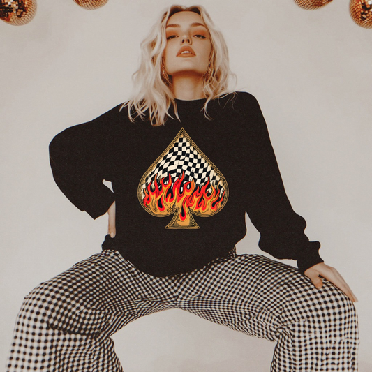 Flaming Spade Crewneck