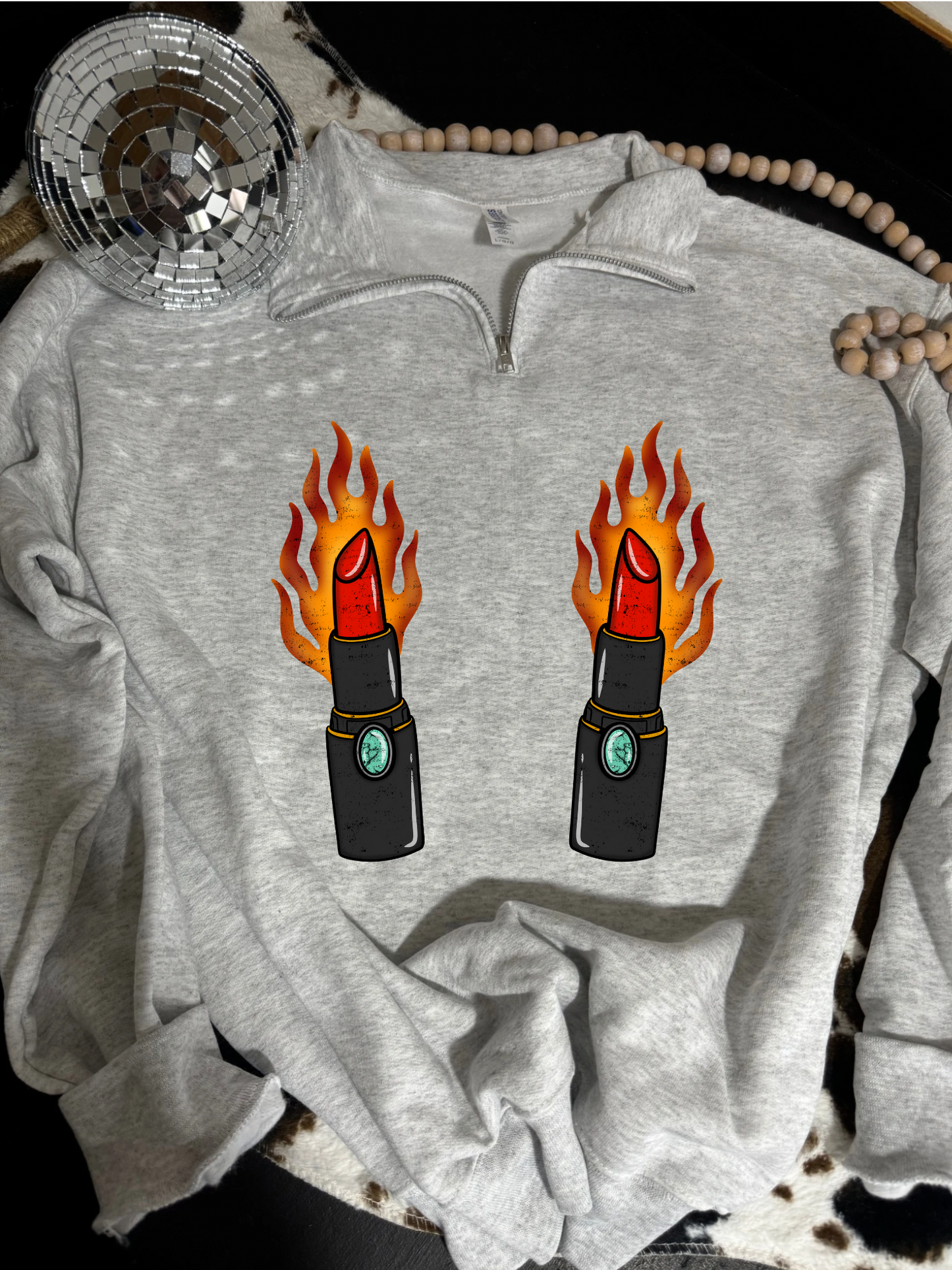 Spicy Lipstick Quarter Zip