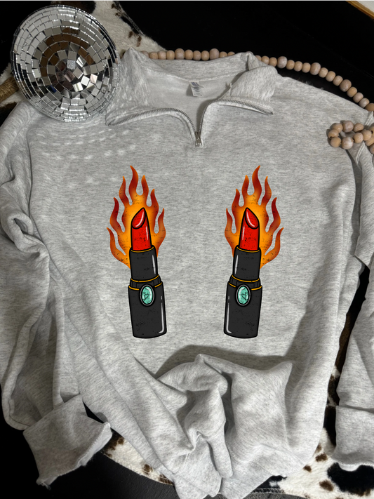Spicy Lipstick Quarter Zip
