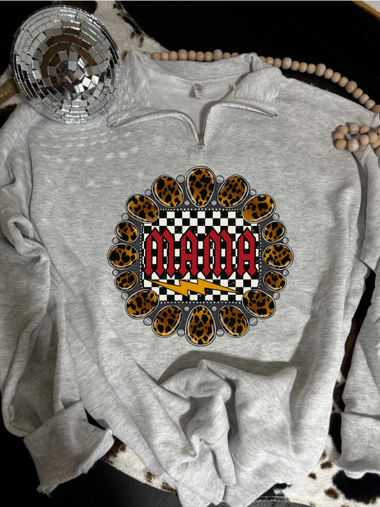 Mama x Leopard Quarter Zip