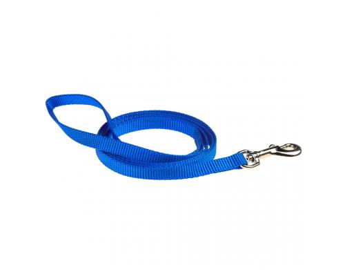 1" DOUBLE LAYER NYLON LEASH  4' BLUE