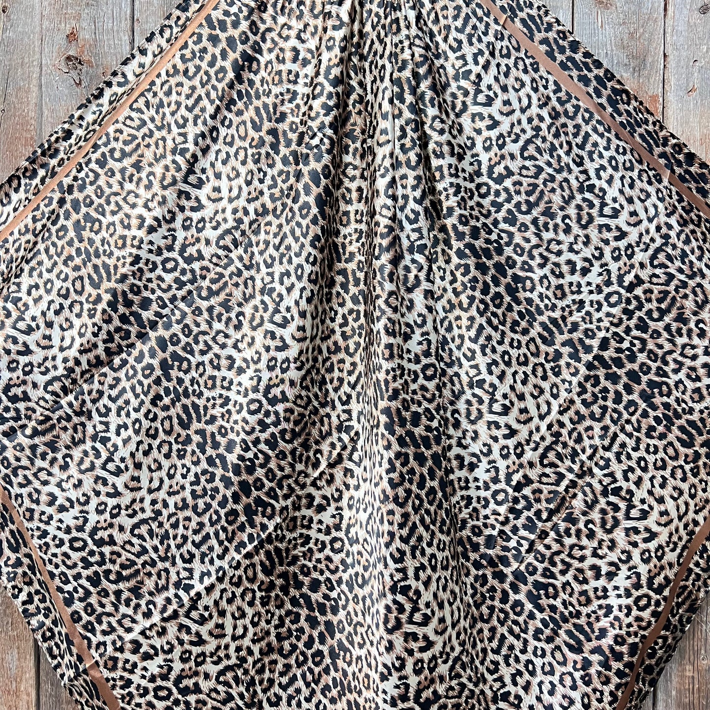 35X35" Tan Leopard Wild Rag / Scarf - W213 Slide WRC168B