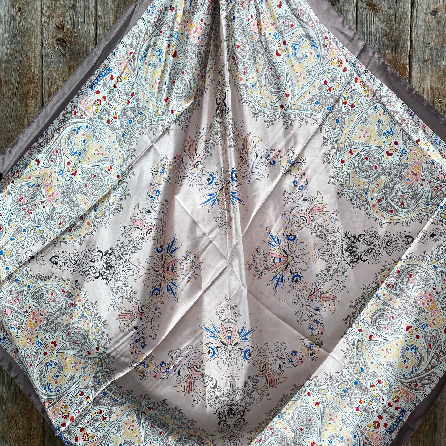 35X35" Pink Floral Wild Rag / Scarf WR3422