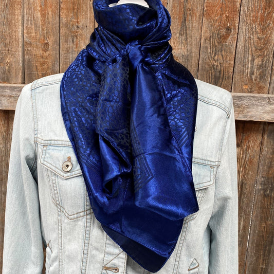 42X42"  Cobalt Jacquard XL Wild Rag / Scarf WR3683