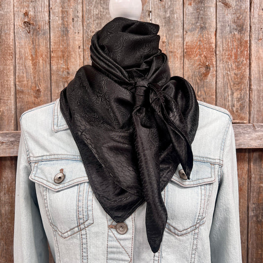 35X35" Black Jacquard Wild Rag / Scarf WR4009