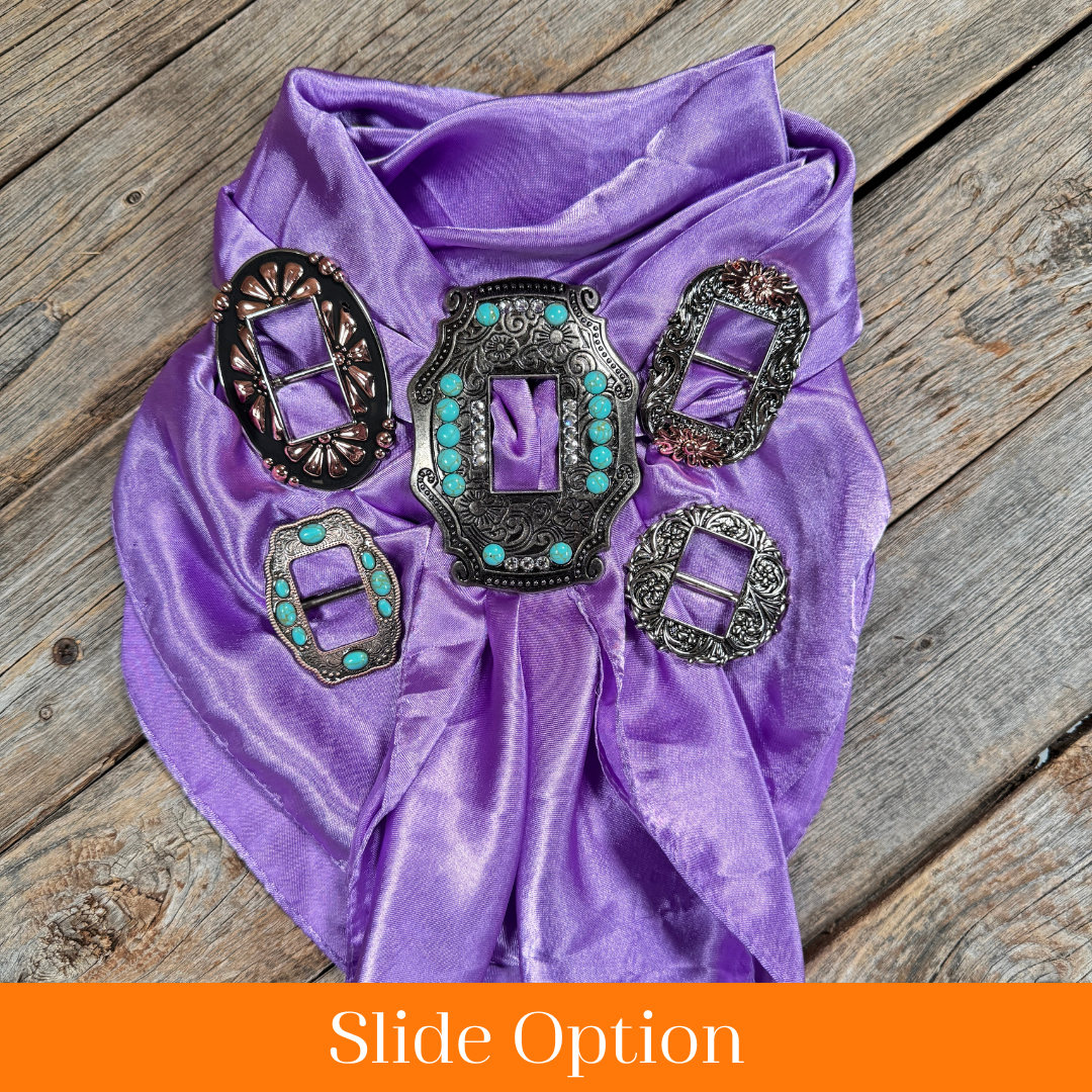 35X35" Solid Lavender Wild Rag / Scarf WRS13 - Buckle Wild Rag Slides - Assorted