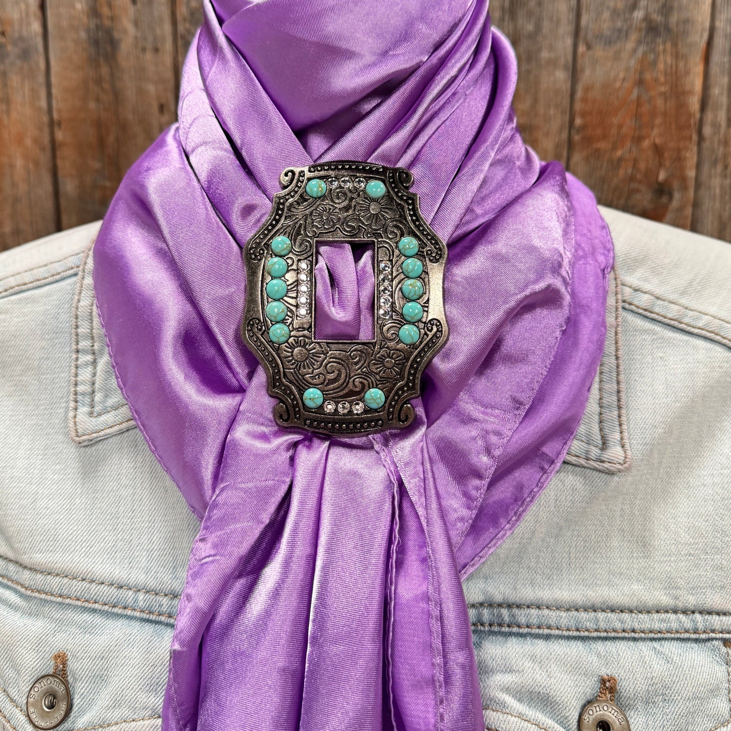 35X35" Solid Lavender Wild Rag / Scarf WRS13 - Buckle Wild Rag Slides - Assorted