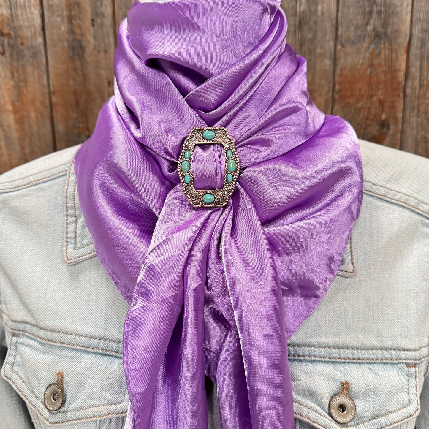 35X35" Solid Lavender Wild Rag / Scarf WRS13 - Buckle Wild Rag Slides - Assorted