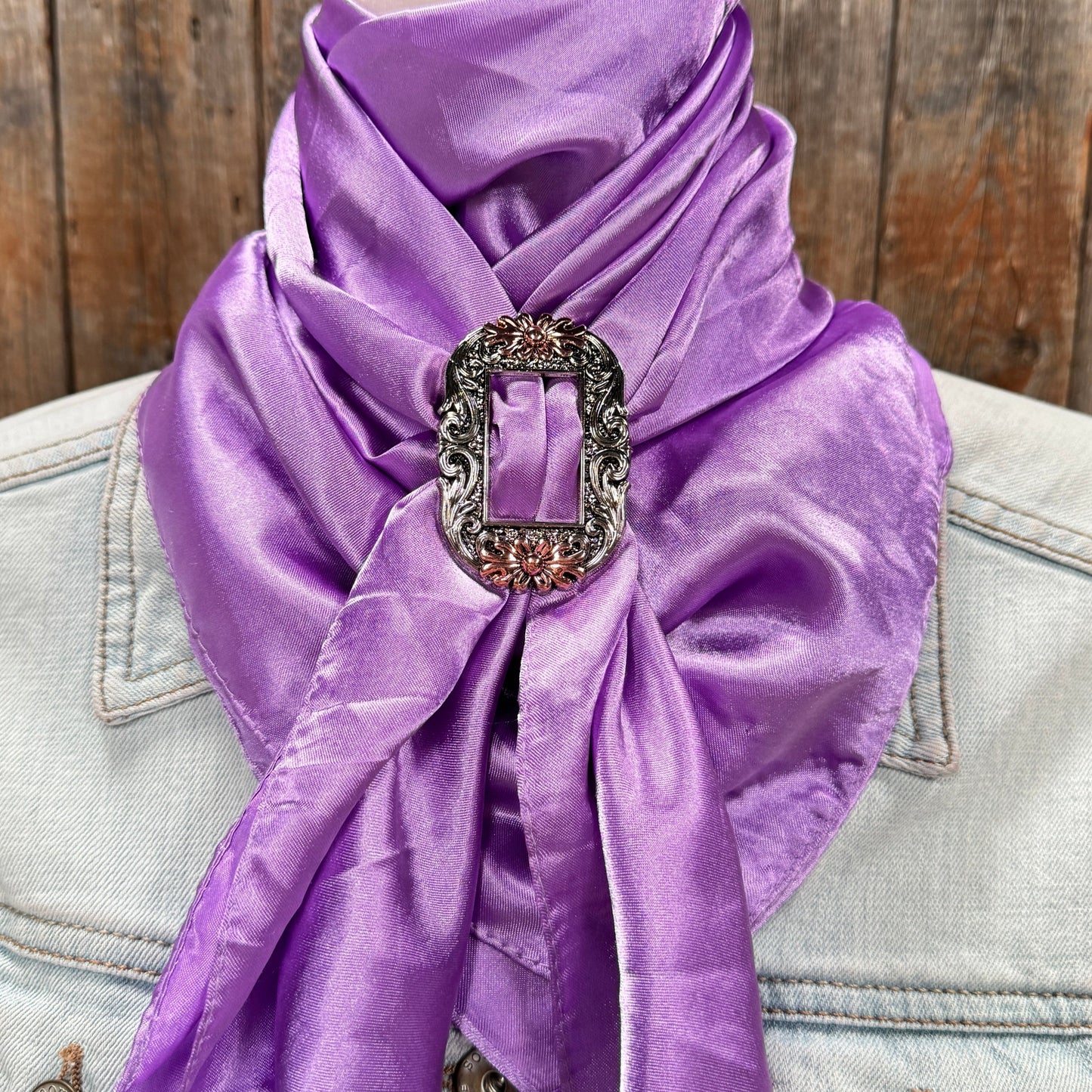 35X35" Solid Lavender Wild Rag / Scarf WRS13 - Buckle Wild Rag Slides - Assorted