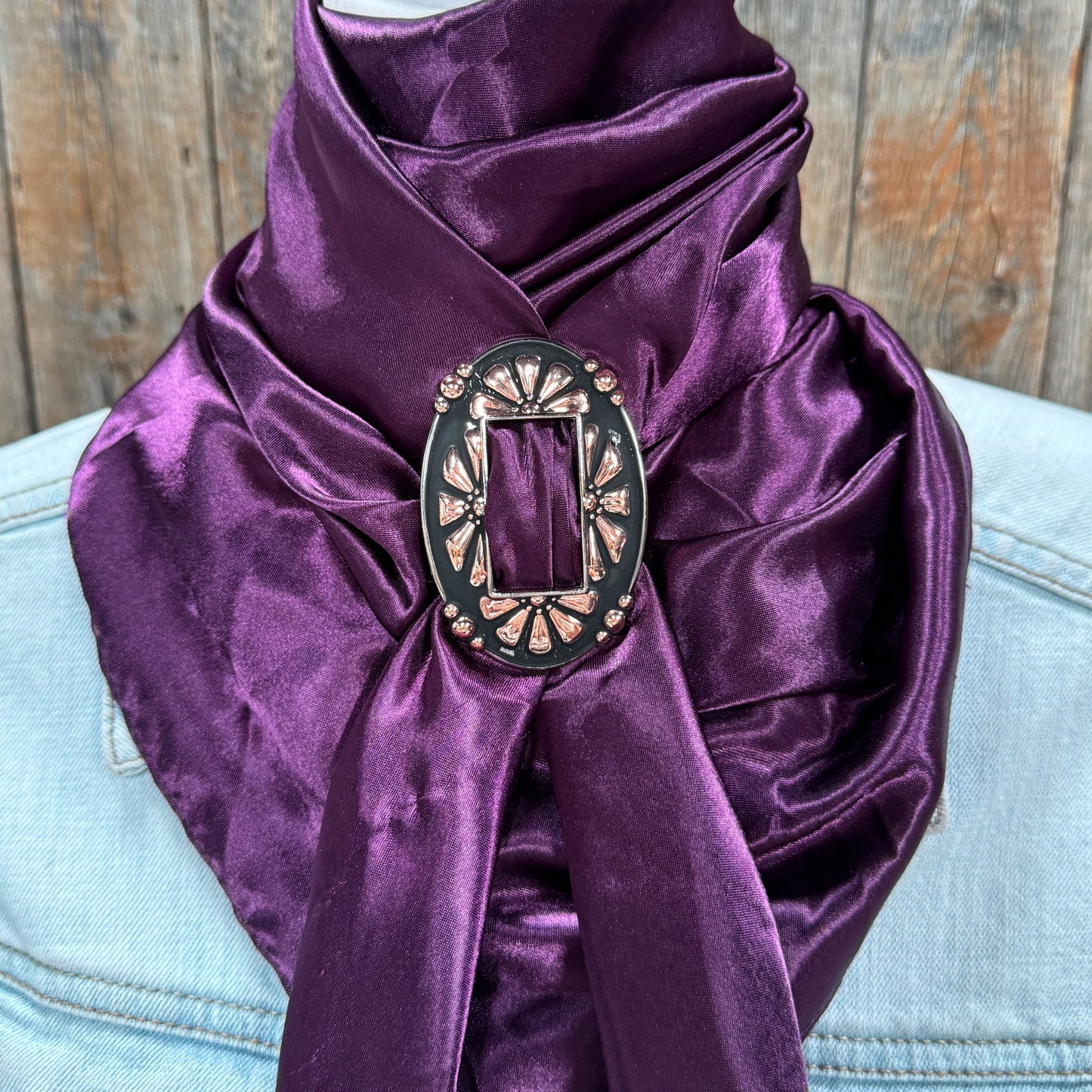 35X35" Solid Plum Wild Rag / Scarf WRS21 - Buckle Wild Rag Slides - Assorted