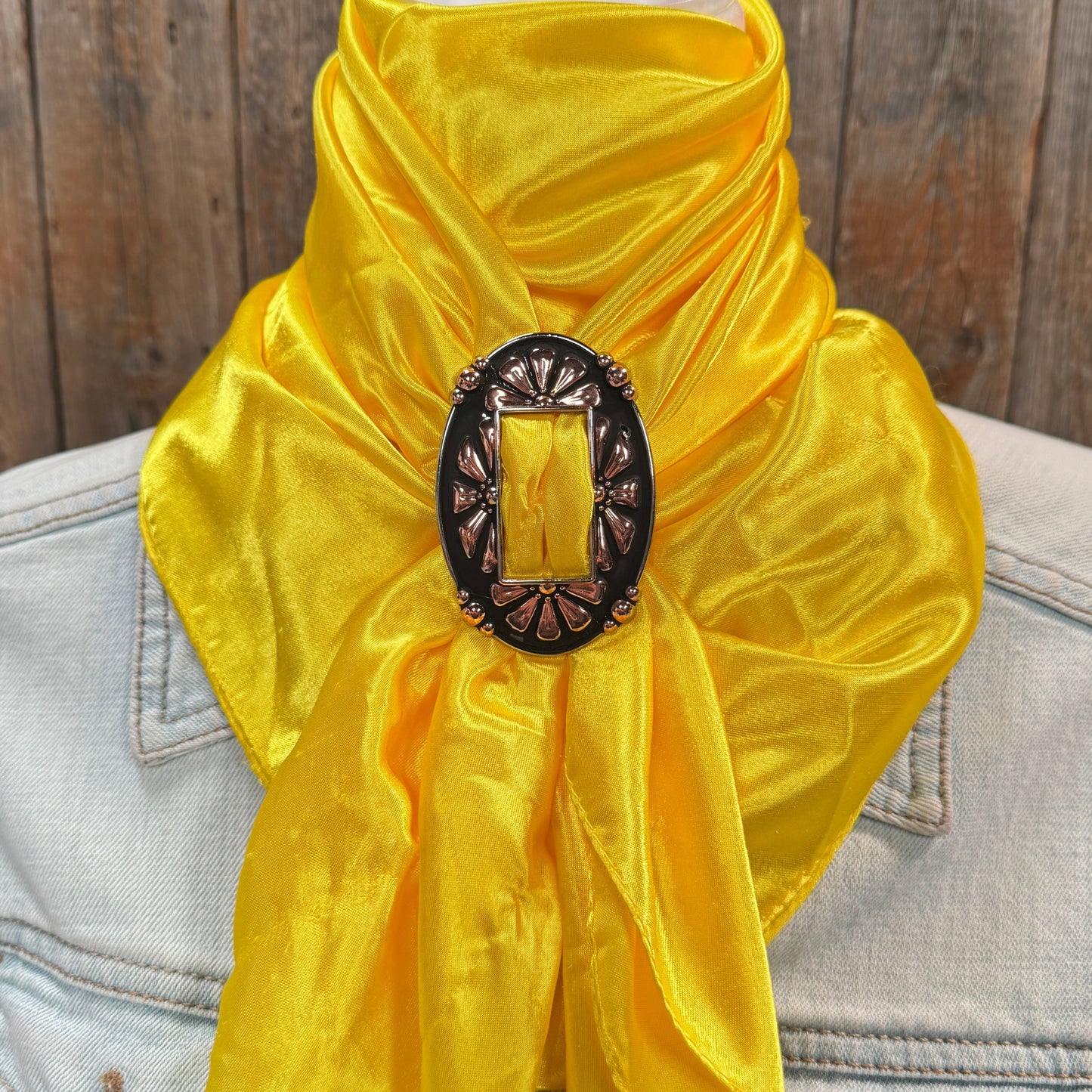 35X35" Solid Yellow Wild Rag / Scarf WRS23 - Buckle Wild Rag Slides - Assorted