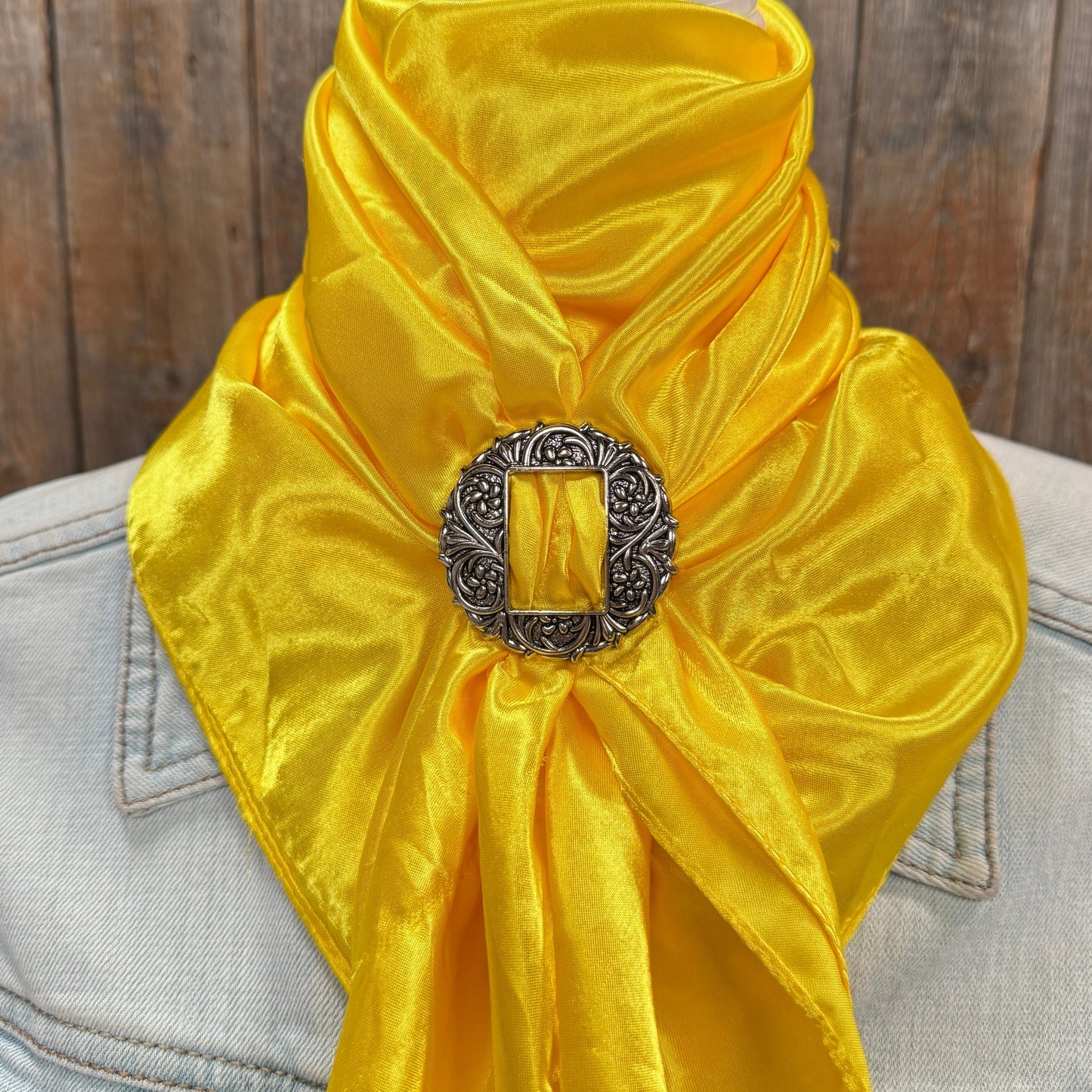 35X35" Solid Yellow Wild Rag / Scarf WRS23 - Buckle Wild Rag Slides - Assorted