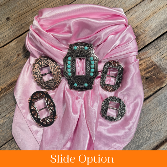 35X35" Solid Pink Wild Rag / Scarf WRS27 - Buckle Wild Rag Slides - Assorted