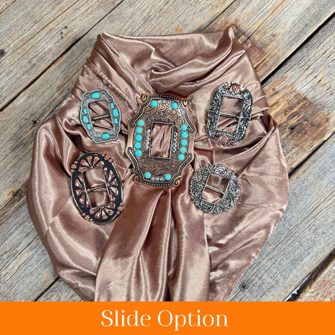 35X35" Solid Tan Wild Rag / Scarf WRS7 - Buckle Wild Rag Slides - Assorted