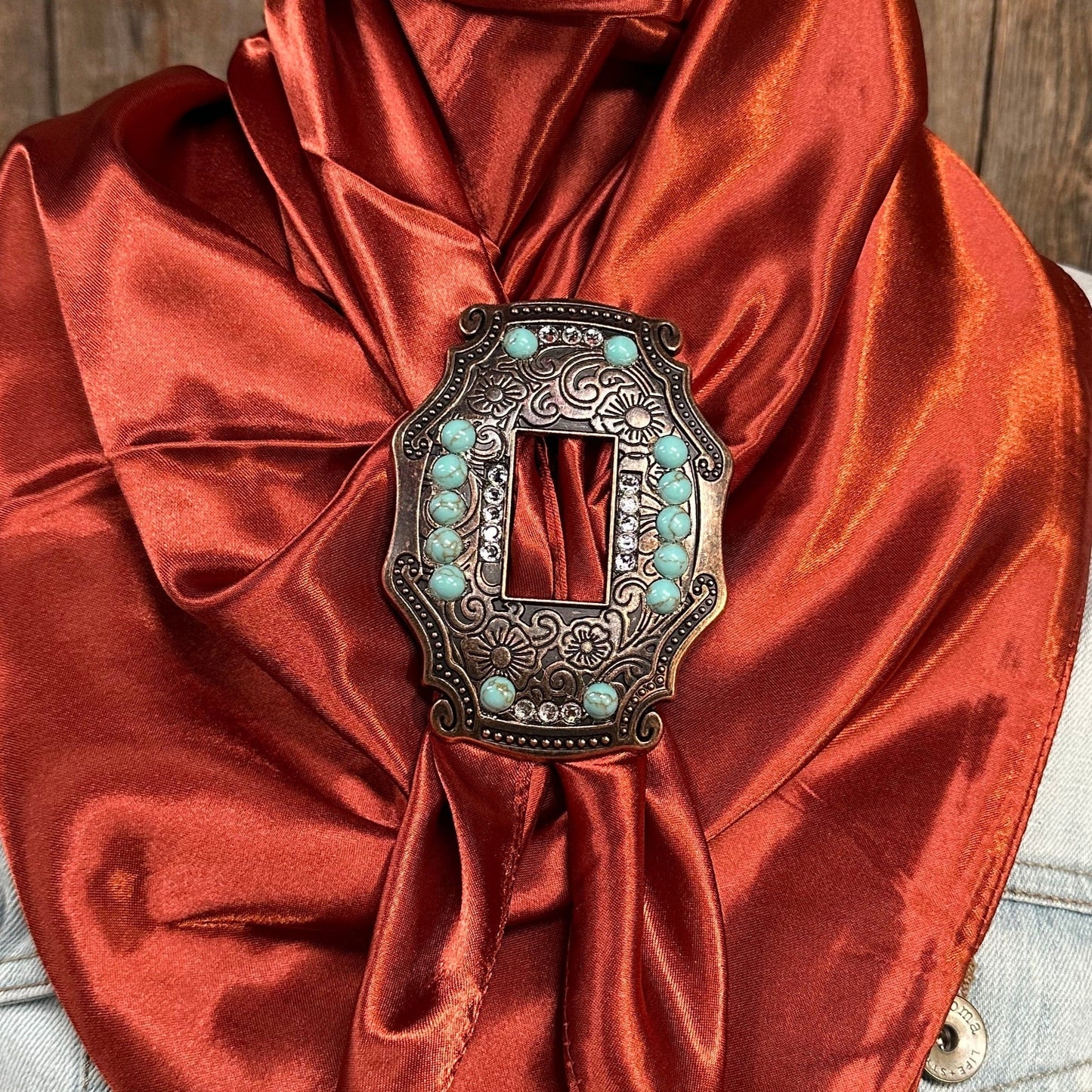 35X35" Solid Rust Wild Rag / Scarf WRS16 - Buckle Wild Rag Slides - Assorted