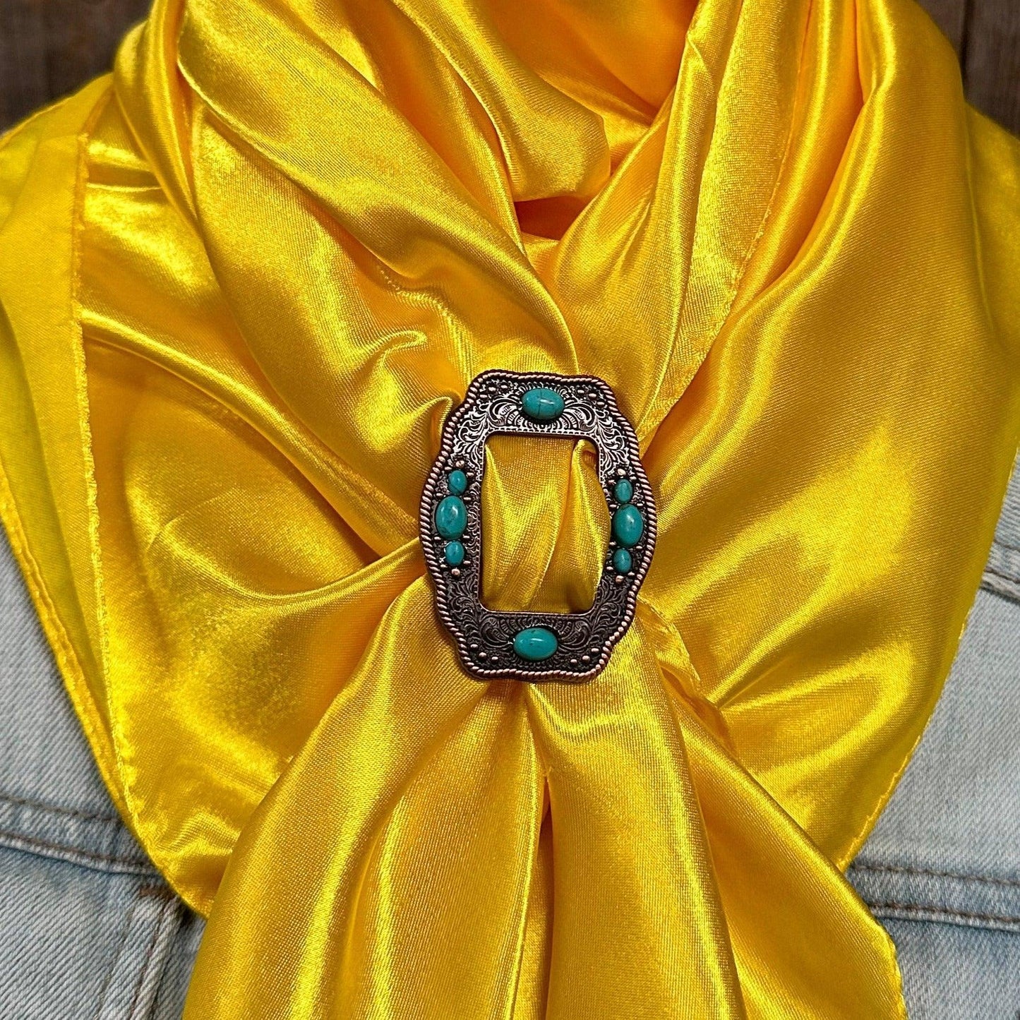 35X35" Solid Yellow Wild Rag / Scarf WRS23 - Buckle Wild Rag Slides - Assorted