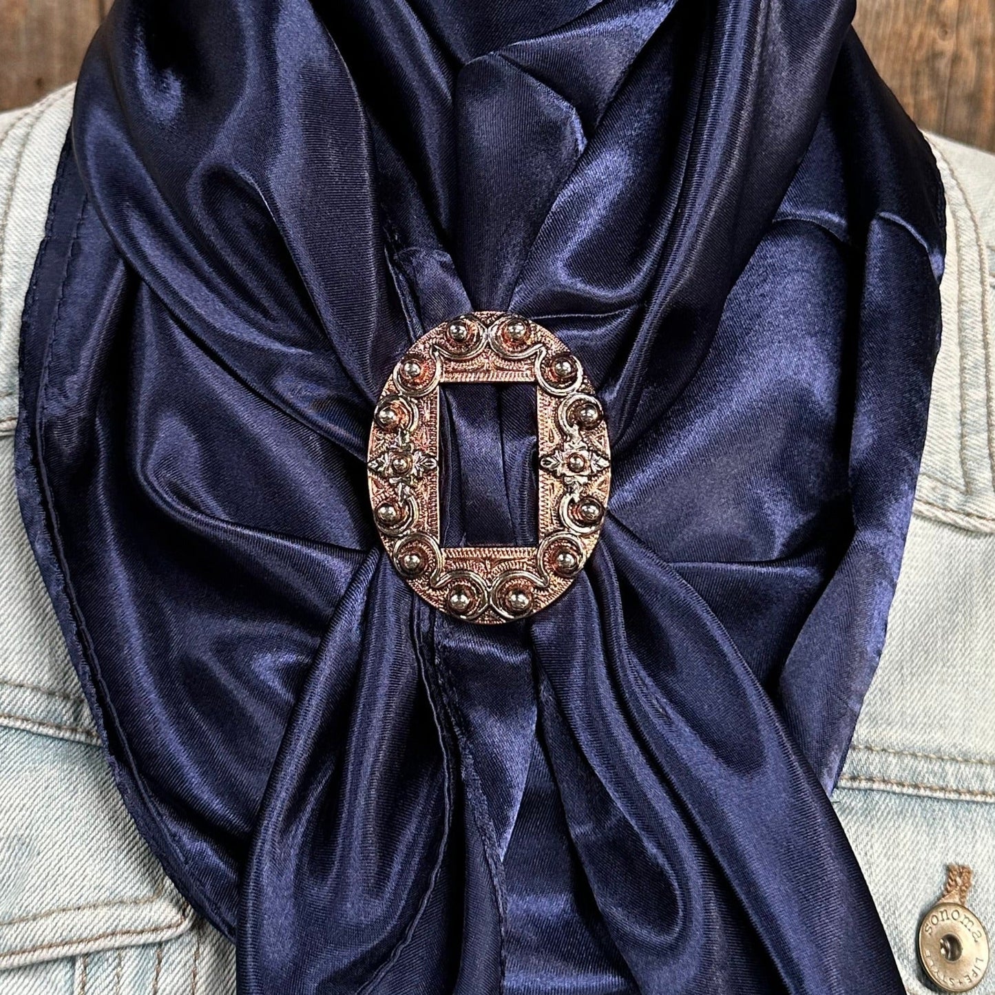 35X35" Solid Dark Blue Wild Rag / Scarf WRS9 - Buckle Wild Rag Slides - Assorted