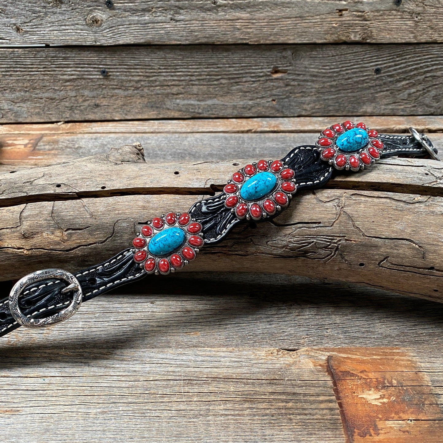 Black Floral Wither Strap #WS1006