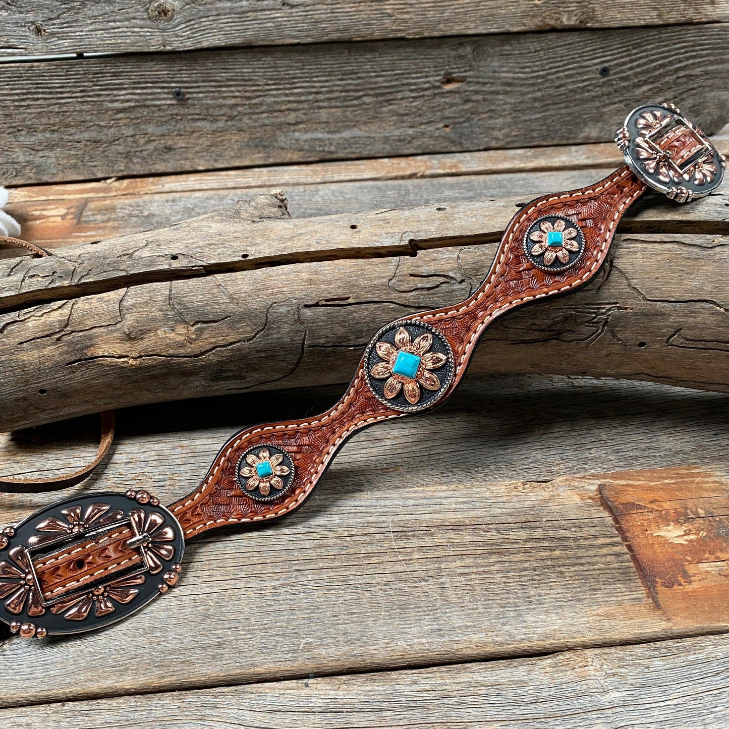 Light Oil Basketweave Wither Strap #WS1007