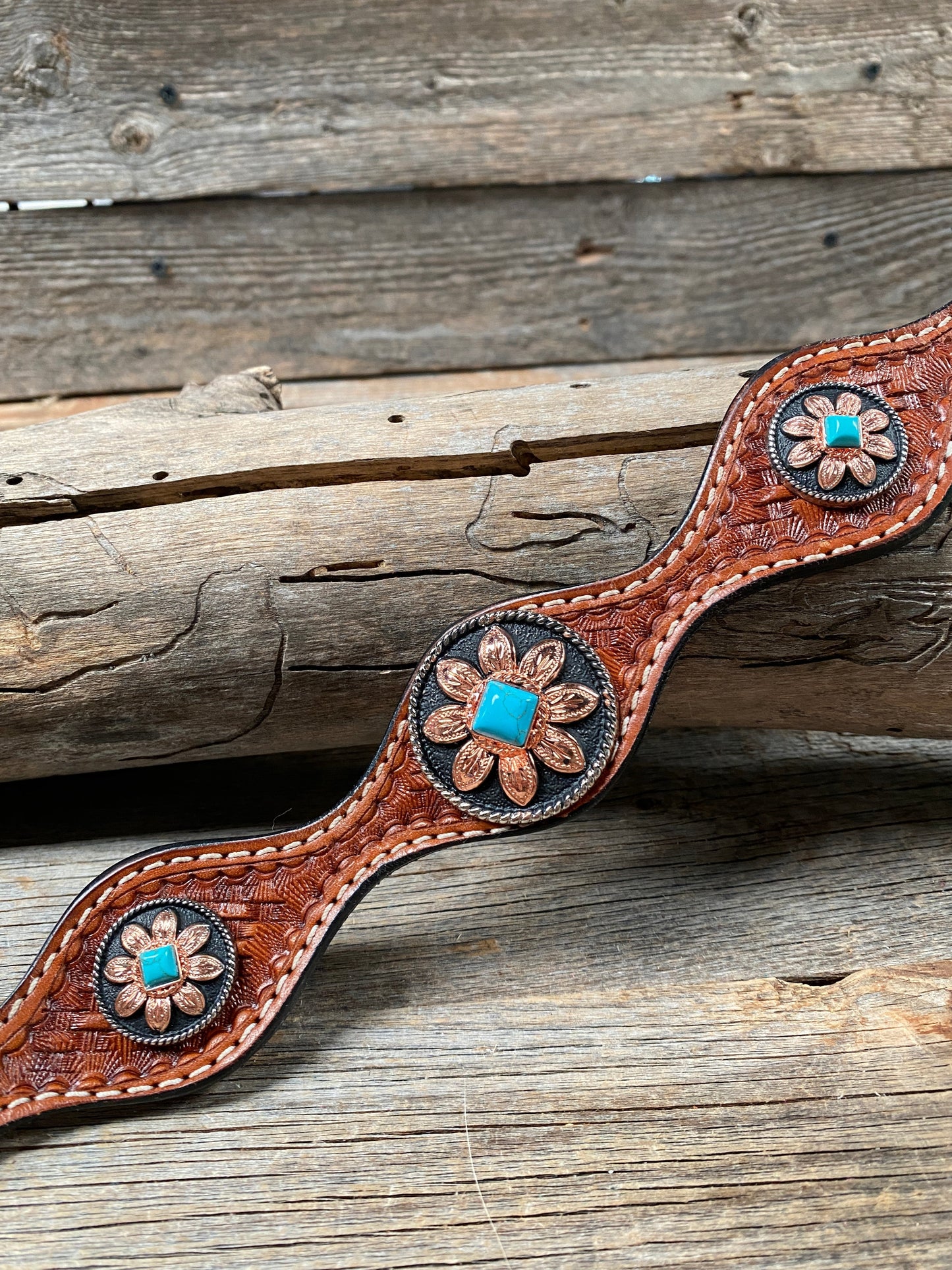 Light Oil Basketweave Wither Strap #WS1007