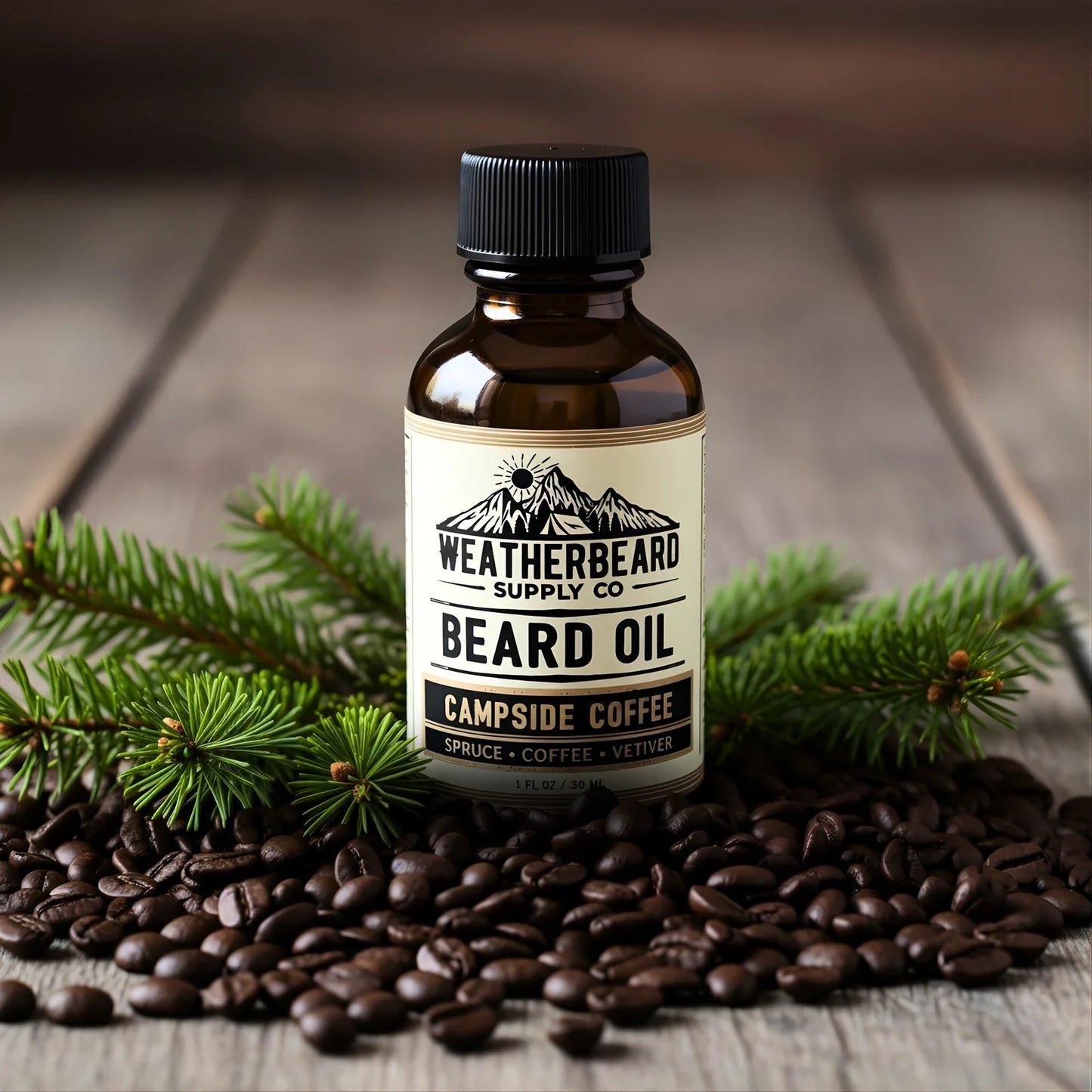 Campside Coffee Beard Oil - Spruce, Coffee, Vetiver