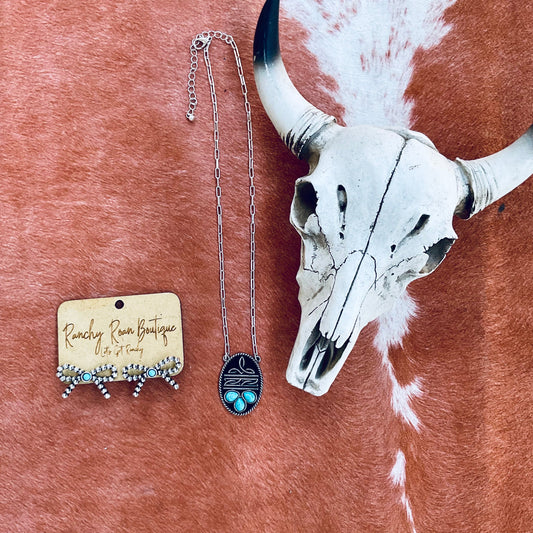 Western Boot Stitch Pendant Necklace