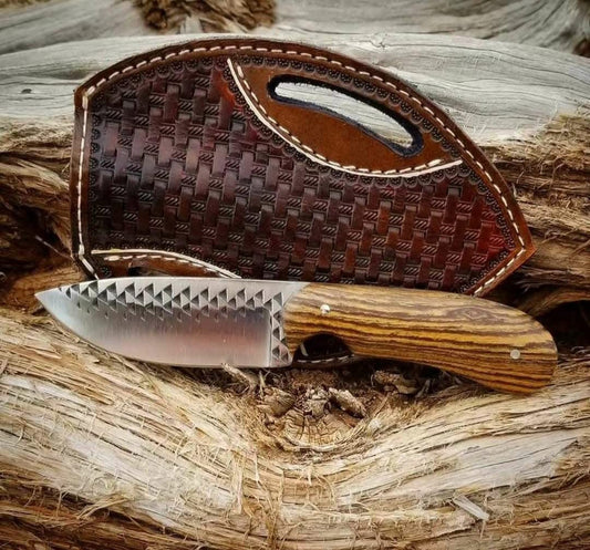 Western Brand Knife – 8" Rasp Tool Blade with Rosewood Handle & Leather Sheath