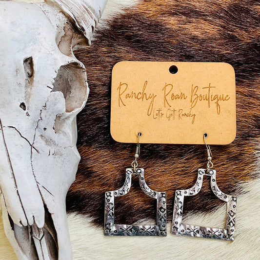 Western Cattle Tag Cutout Dangle Earrings