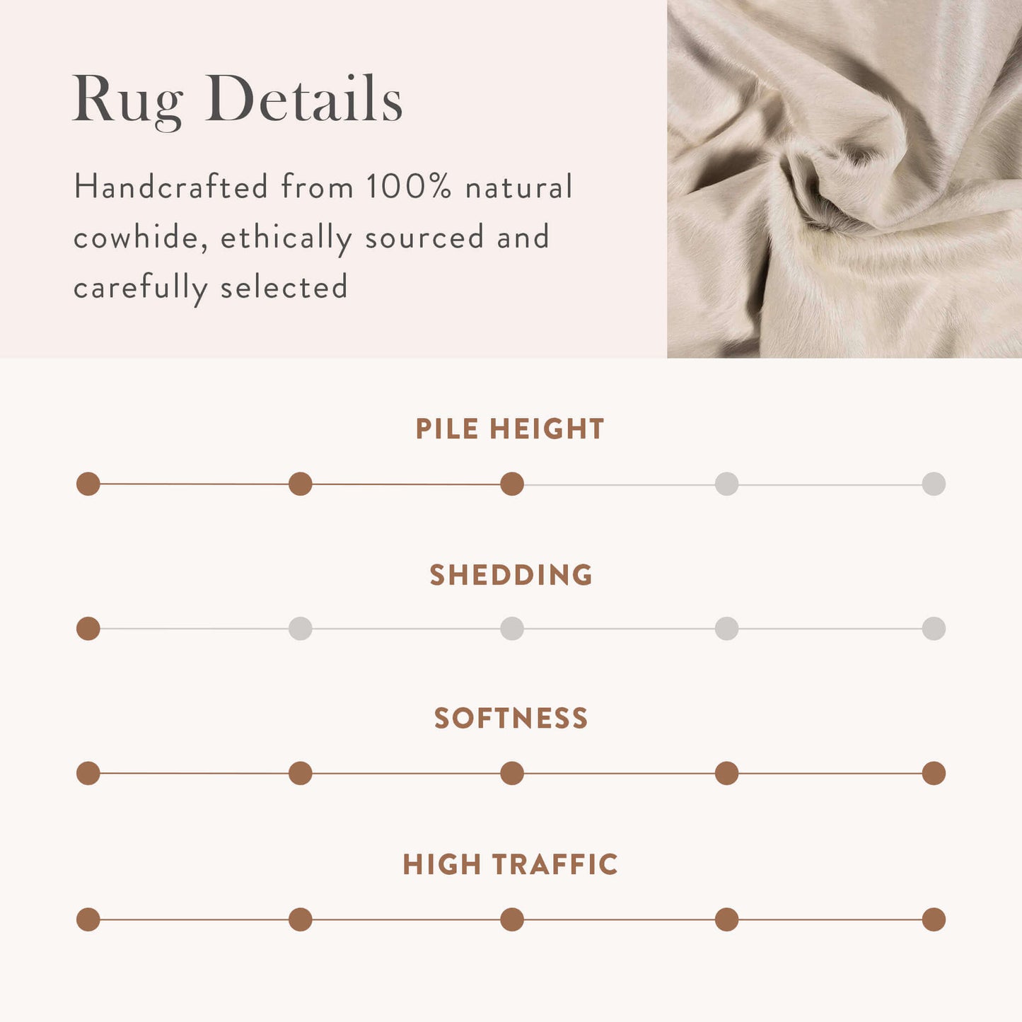 White Brazilian Cowhide Rug: XXL