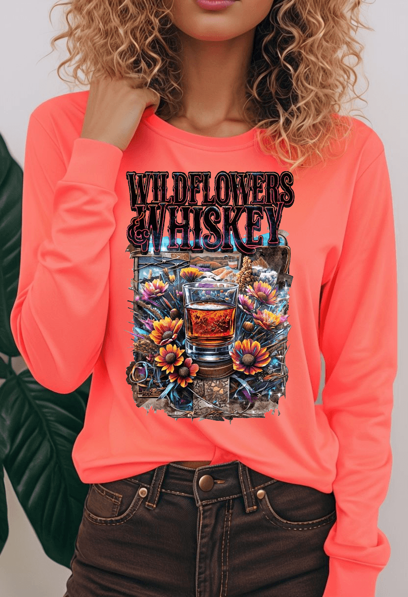 Wildflowers and Whiskey Lightweight Long Sleeve Tee
