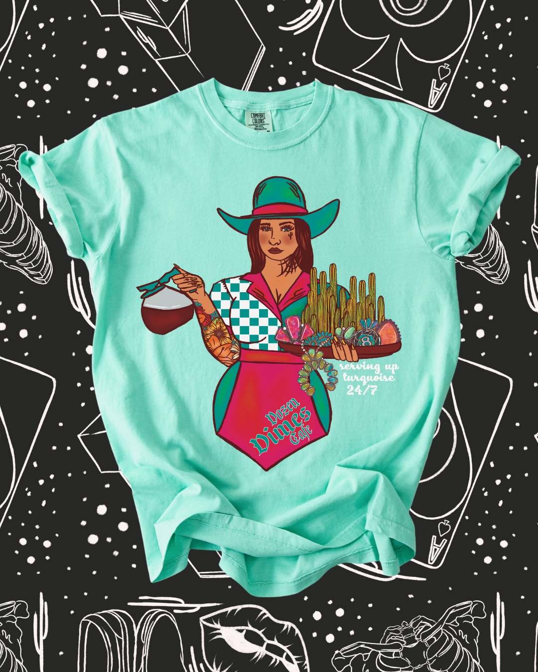 Serving up Turquoise 24/7 tee
