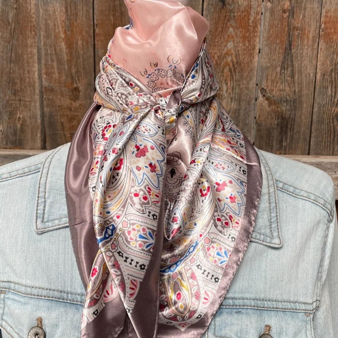 35X35" Pink Floral Wild Rag / Scarf WR3422