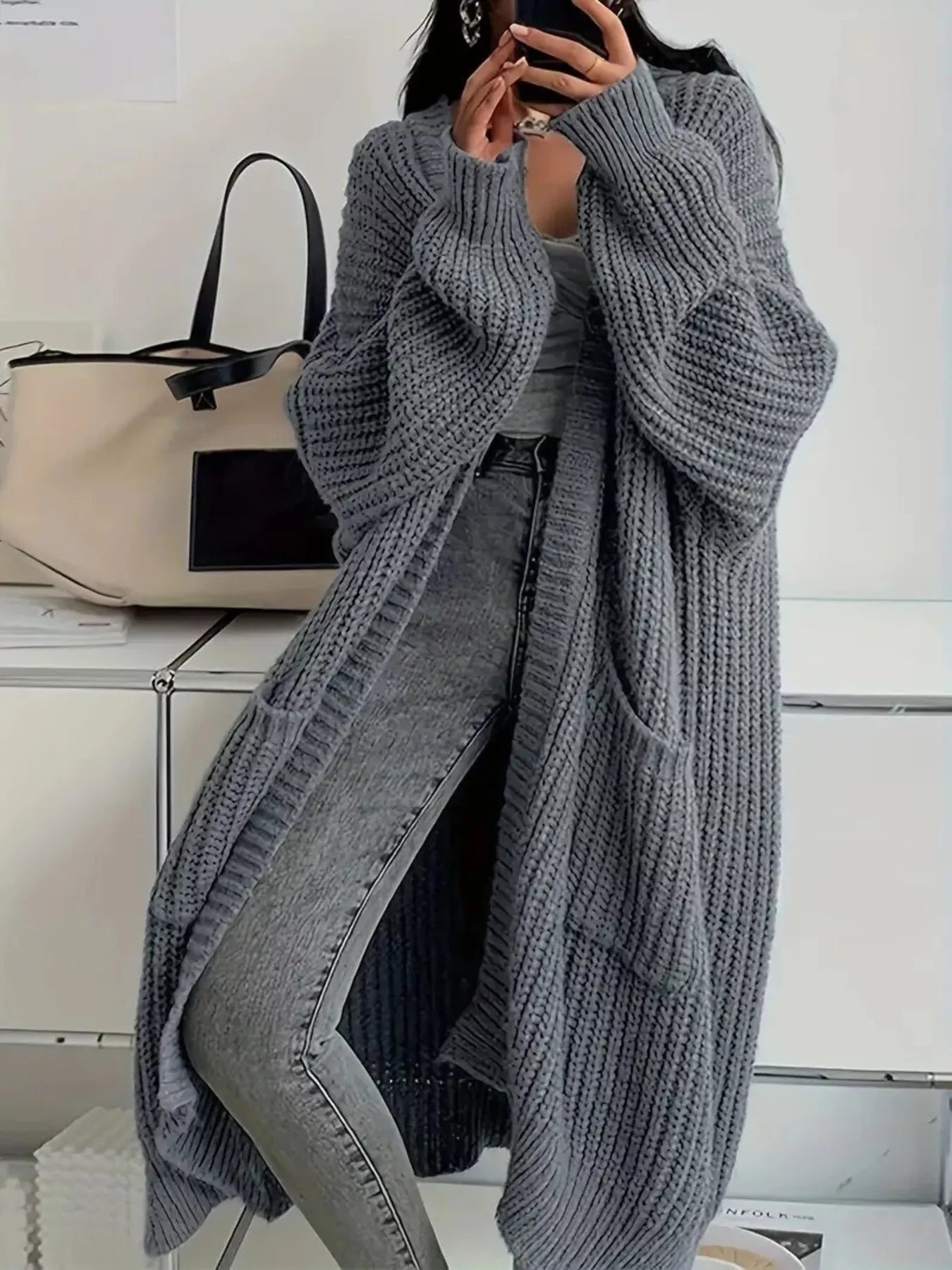 Couch-Day Oversized Long Sleeve Cardigan
