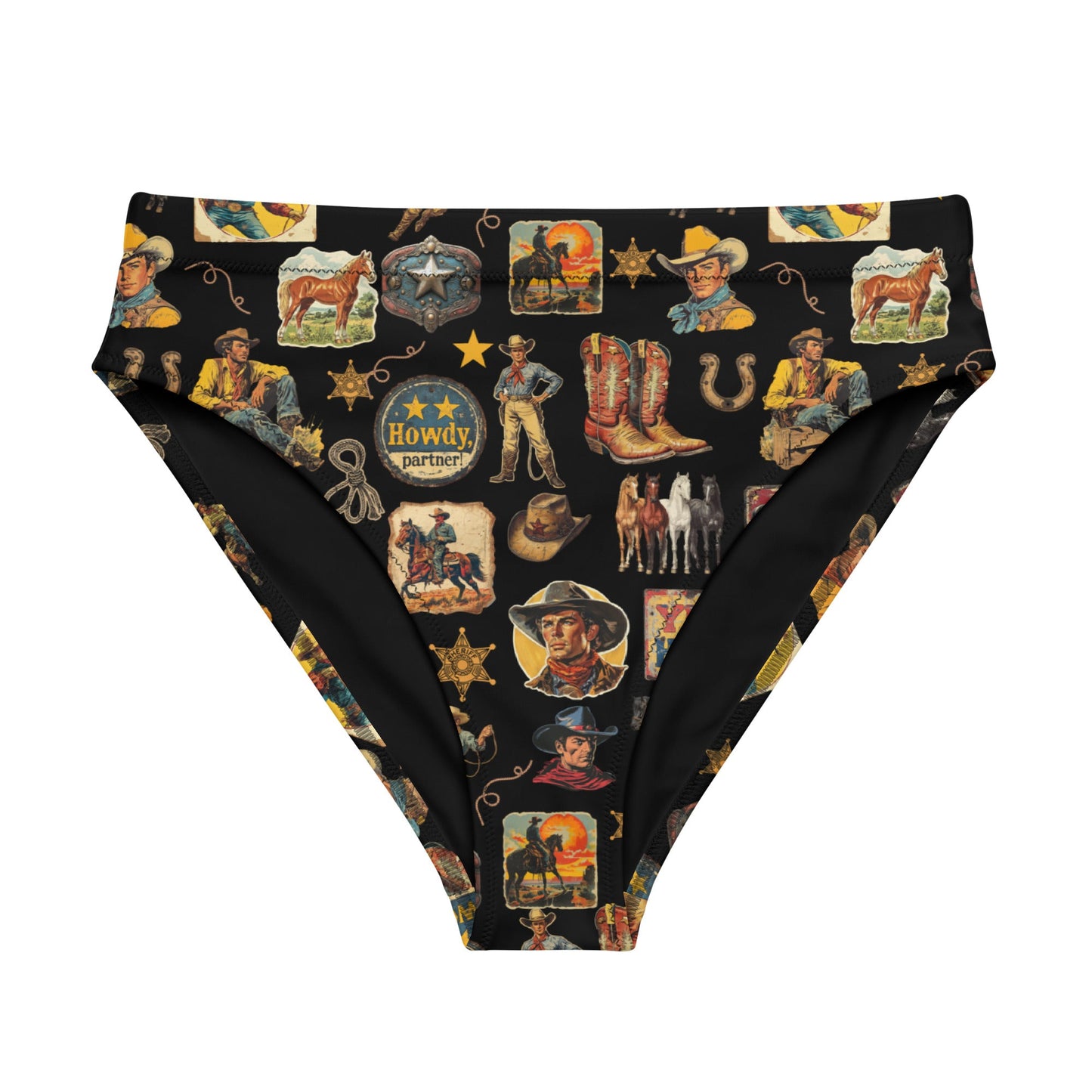Yeehaw Vintage Cowboy Collage Bikini Bottom