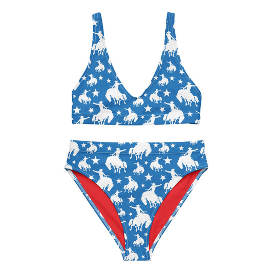 Yeehaw Blue Rodeo Cowboy Bikini
