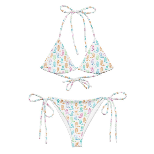 Watercolor Neon Boots String Bikini