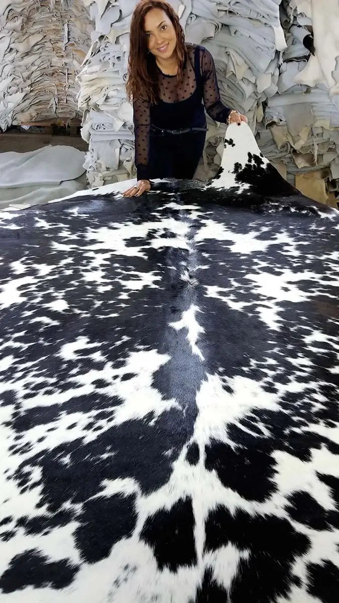 Salt and Pepper Black Brazilian Cowhide Rug: LARGE