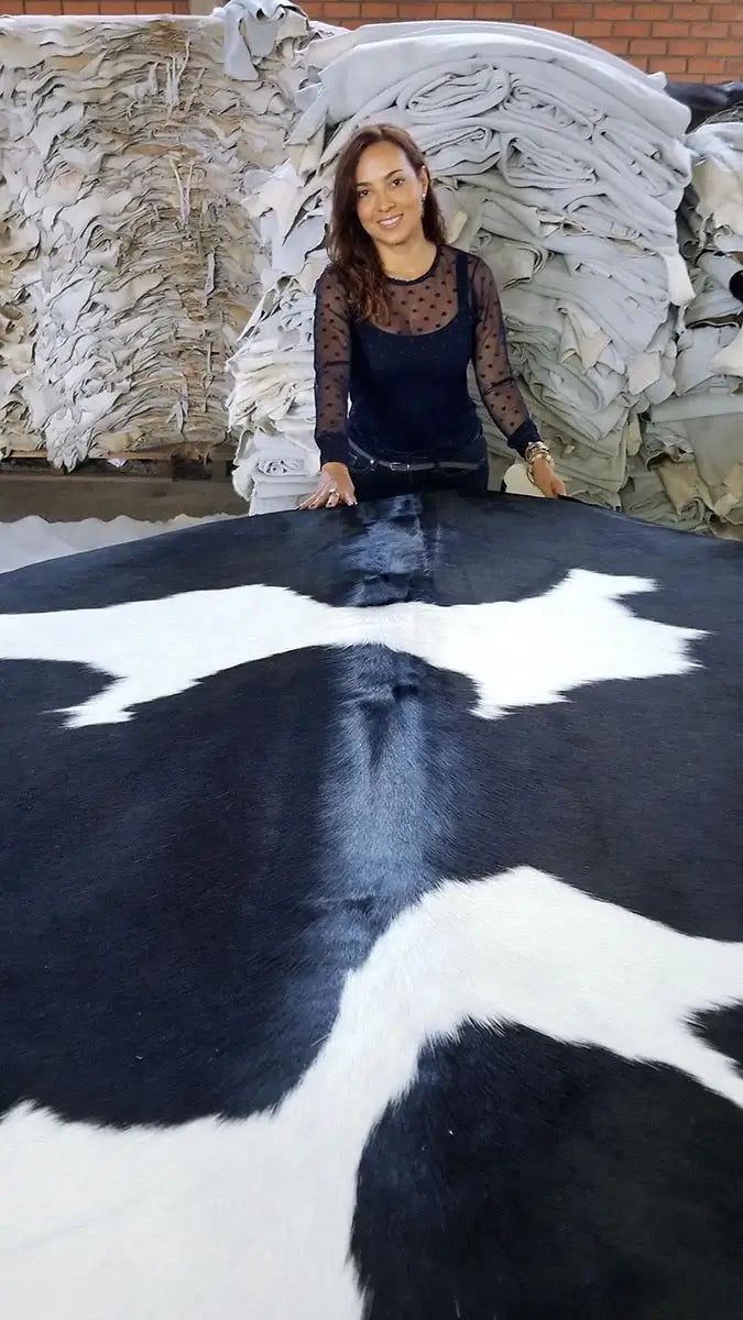 Black and White Brazilian Cowhide Rug: XXL