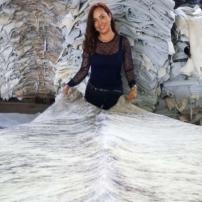 Light Brindle Brazilian Cowhide Rug: XL