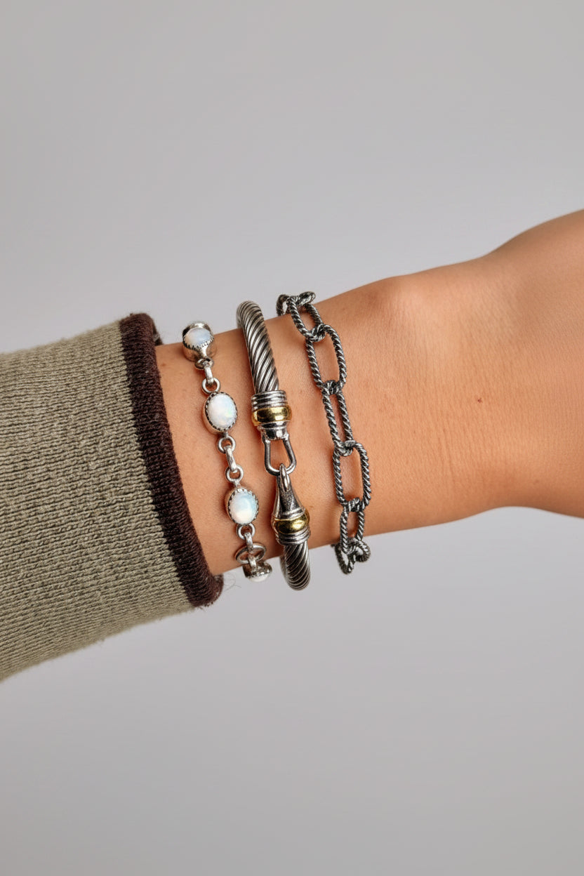 Aspen Silver Rope Chain Bracelet