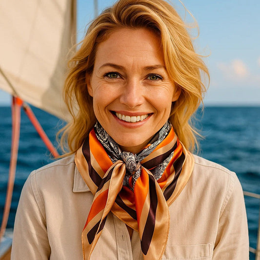 35X35" Brown and Tan Paisley Wild Rag / Scarf WR3446