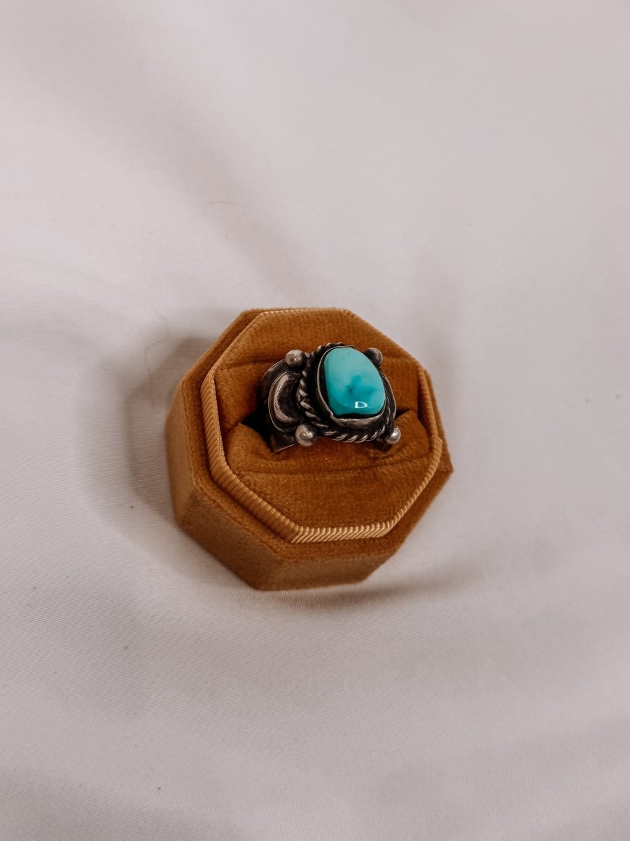 Auburn Cigar Band Turquoise Ring