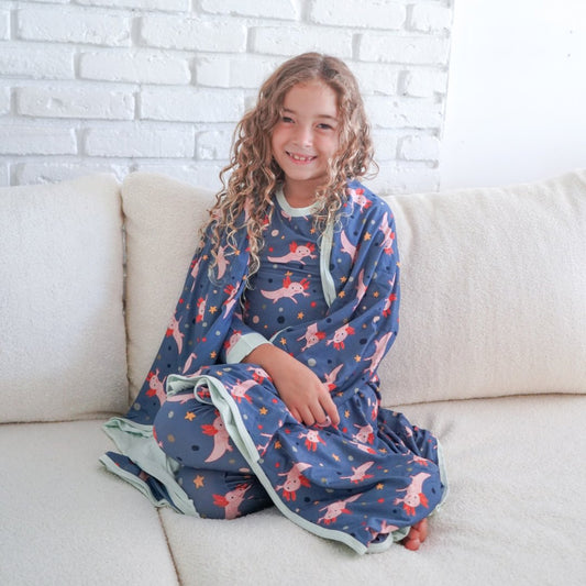 Axolotl Reversible Double Layer Bamboo Blanket