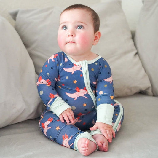 Axolotl Baby Zip Pajamas